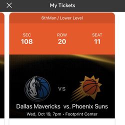 Suns Mavericks Tickets Tonight 