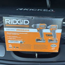 RIDGID18V SubCompact Brushless 2-​Tool Combo Kit with Drill/​Driver, Impact
