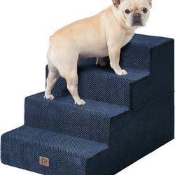 EHEYCIGA Dog Stairs for Bed 20”H, 4-Step Extra Wide Extra Wide Dog Steps for High Bed, Pet Steps for Small Dogs and Cats, Non-Slip Balanced Dog Indoor