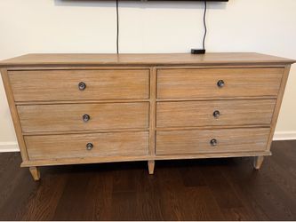 Mid-Century Style 6-Drawer Dresser / Credenza – Light Wood Finish