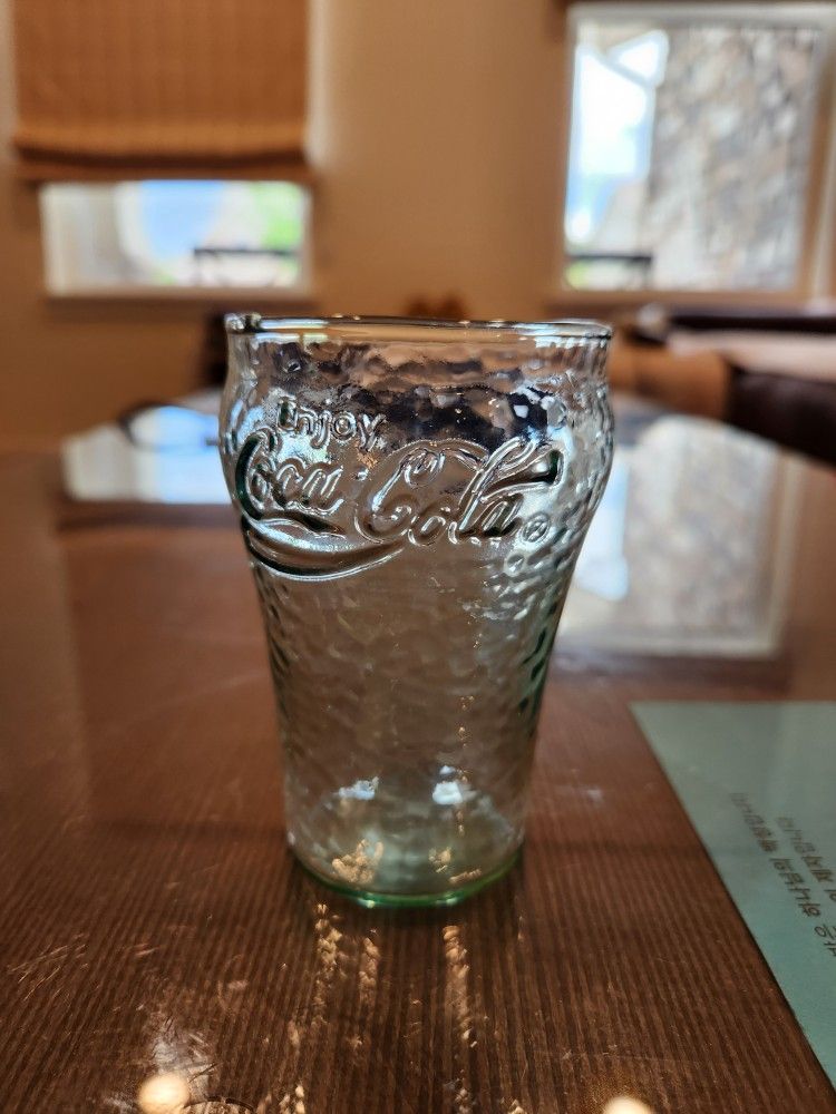 Vintage Coca Cola 4" Glasses Bell-Shaped, Green, Pebbled or Hammered