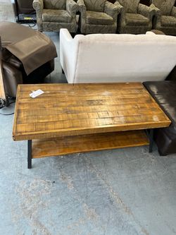 Industrial style wood Coffee table (in store)