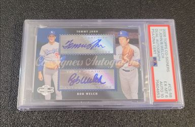 PSA 6,10 Auto Tommy John Bob Welch 2006 Topps Co Signers dual Autographs