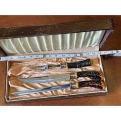 Vintage Knife Set Cutlery Carving 