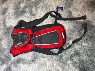hikers backpack with water pouch inside