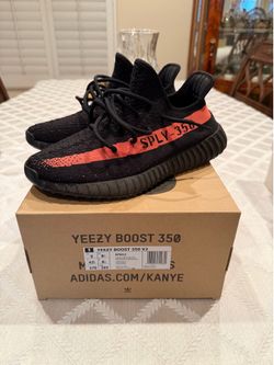 Adidas Yeezy Boost 350 V2 Red Stripe USED Size 9