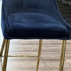 Blue Chairs With Gold Legs 