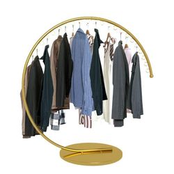 Heavy Duty Portable Clothing Rack - Commercial Grade Metal Garment Rack with Stable Base for Hanging Clothes, Round C-Style Rack for Boutiq