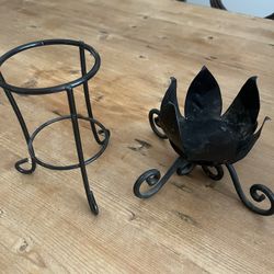 2 Metal Candle Holders 