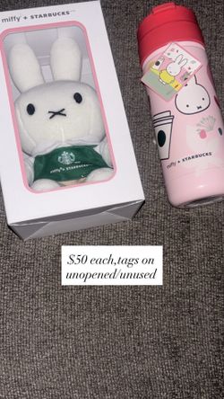 Miffy Starbucks collab plush and tumber
