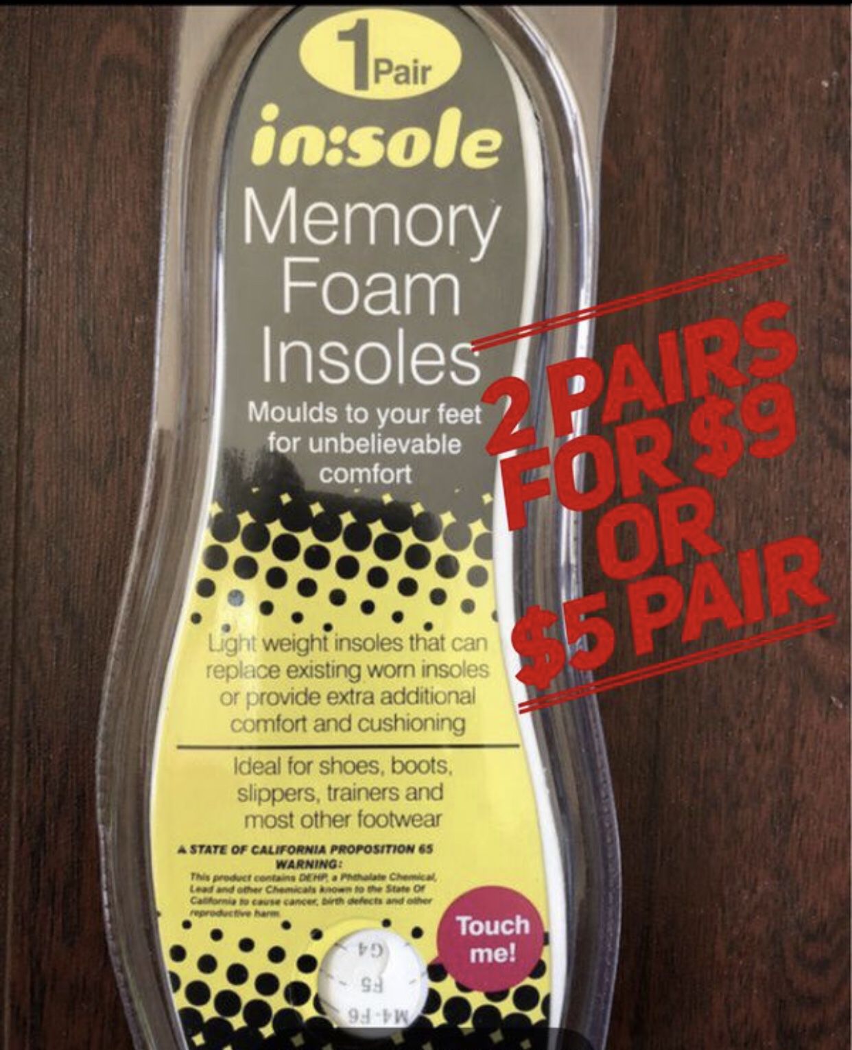 Memory Foam Insoles 🦶 Molds to your foot🦶for Comfort Walking🚶 Cut to fit any shoes Men or Women $5 pair or 2 for $9