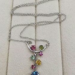 S925 Sterling silver tourmaline necklace