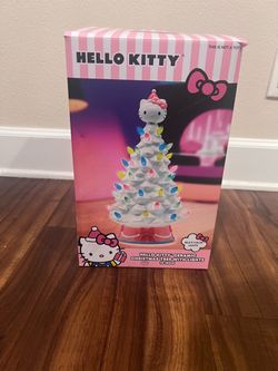 Hello Kitty Ceramic Christmas Tree With Lights 12”