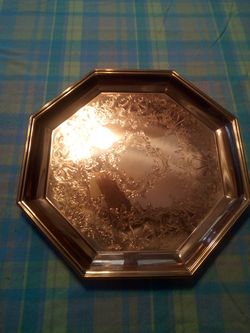 Vintage coppercraft guild serving tray/ made in the USA exclusively for castelbleu in Canada