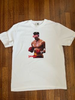 Ivan Drago Rocky 4 1985 Savage Russia Pro Boxing White T Shirt Large Brand New