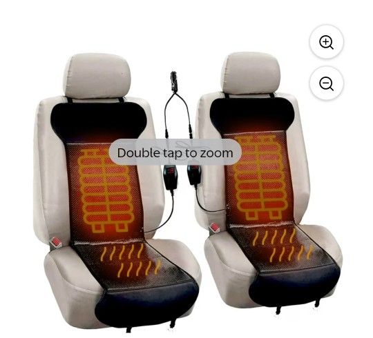 ZoneTech Heated Car Seat Cover Cushion, 12V Plug, Black, 2 Pack