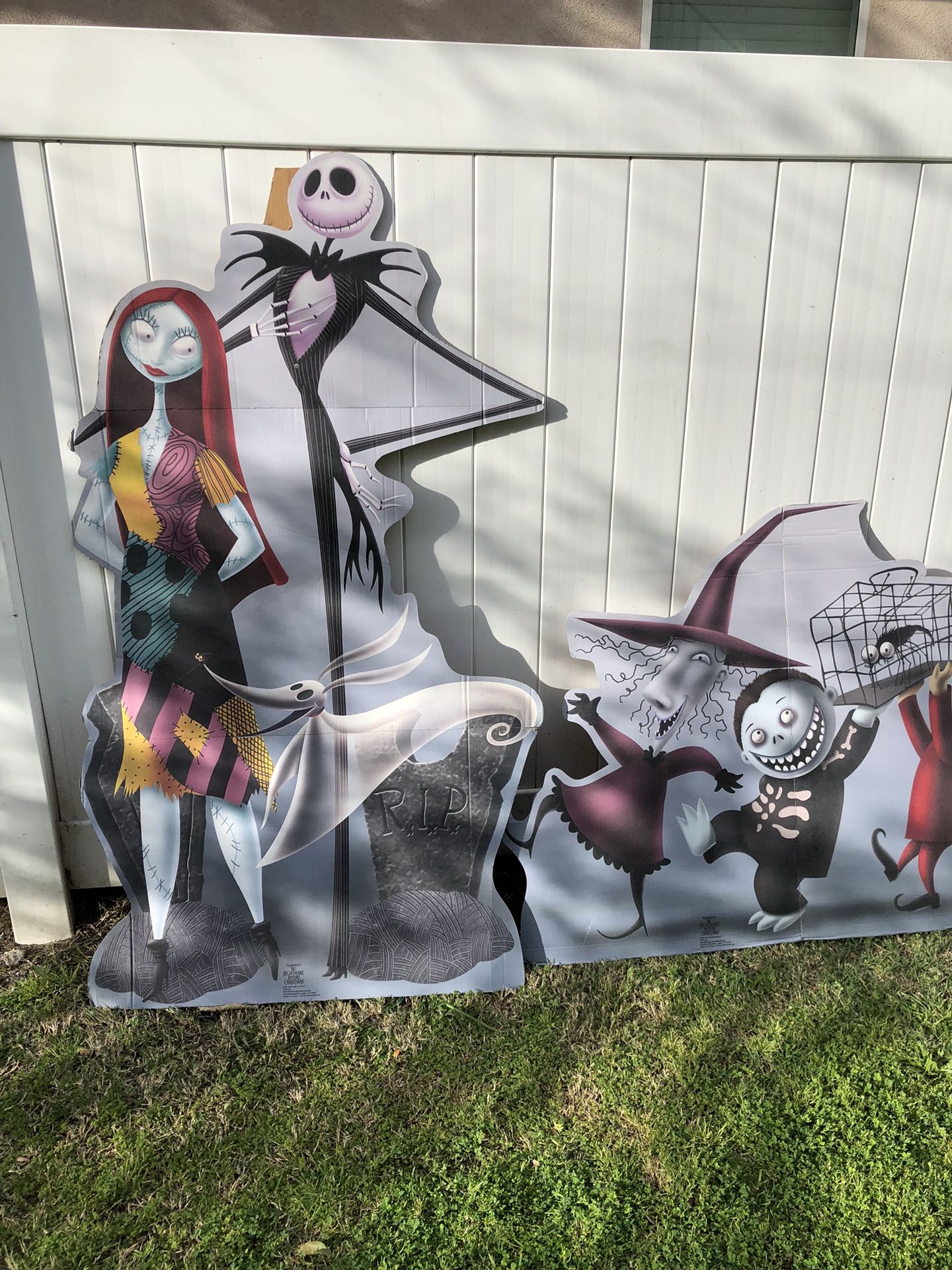 Cardboard cutouts of character "The Nightmare Before Christmas".