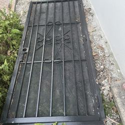 Steel Security Bar. 36” X 80”, With Bug Screen, Newly Painted. Mounting Frame Included. Ready To Install.