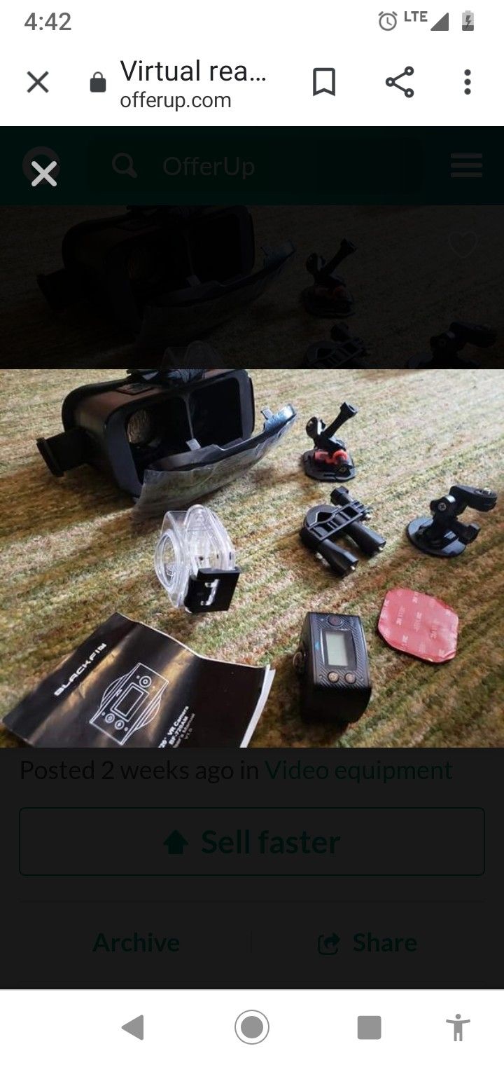 Virtual reality 720° camera and set of accessories