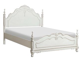Cinderella Antique White Full Panel Bed