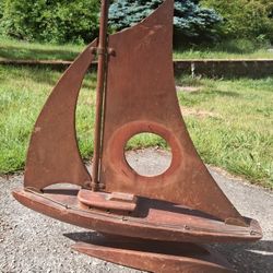 Vintage Wood Ship Boat Clock Case Home Decor Parts Arts Crafts Woodworking