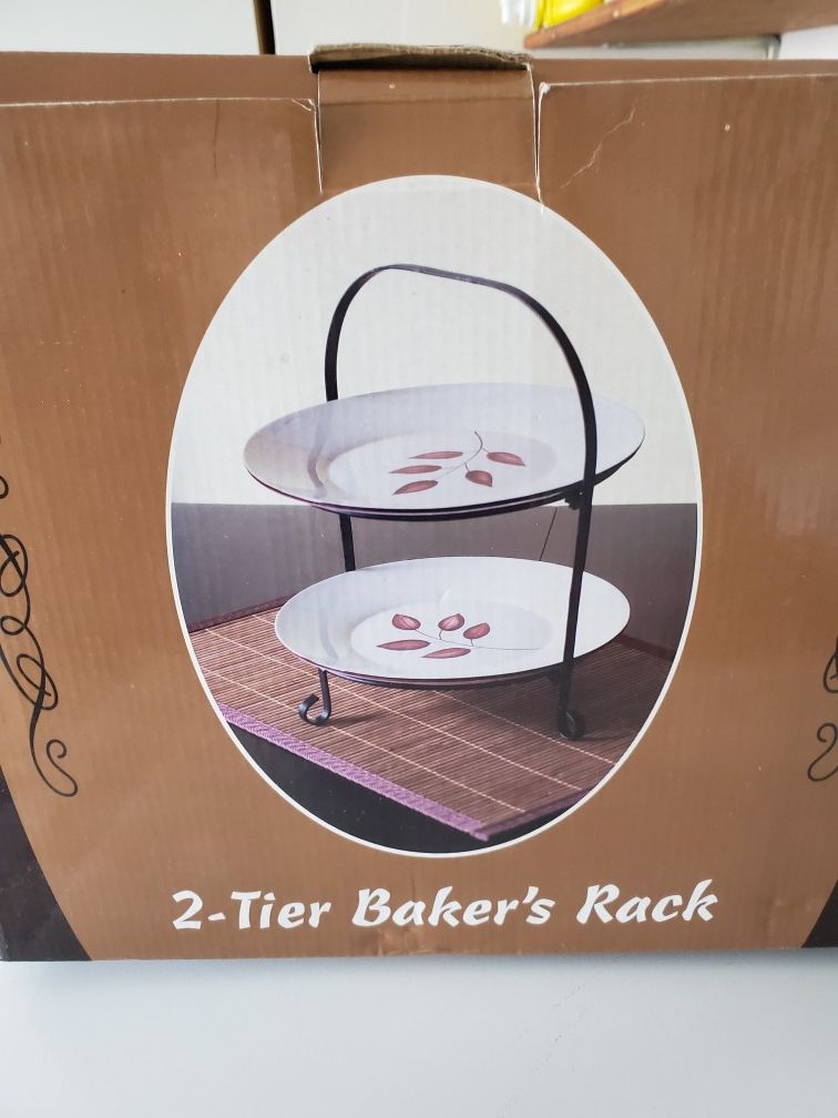 New 2 Tier Bakers Rack