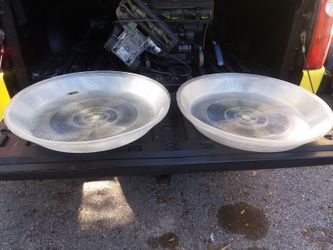 Big hard plastic trays. Could use them for under plants have 4 qty 4in x 22 and a quarter wide