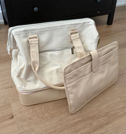 BÉIS The Convertible Weekender Bag – Beige (Excellent Condition