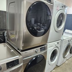 Used Samsung Washer & Electric Dryer Front Load 27"inch Set Whit Warranty 