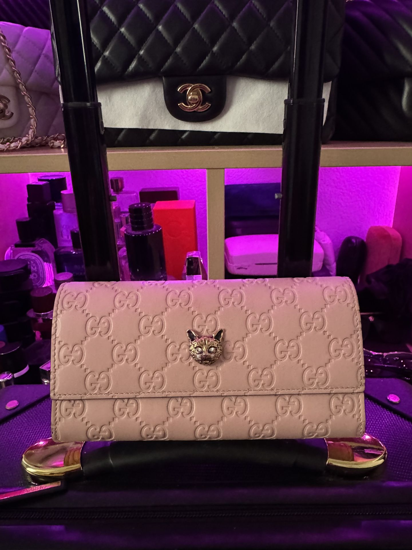 BabyPink Gucci Cat Long Wallet