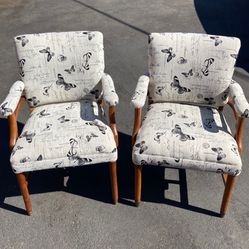 Pair of Vintage Armchairs, Newly Upholstered