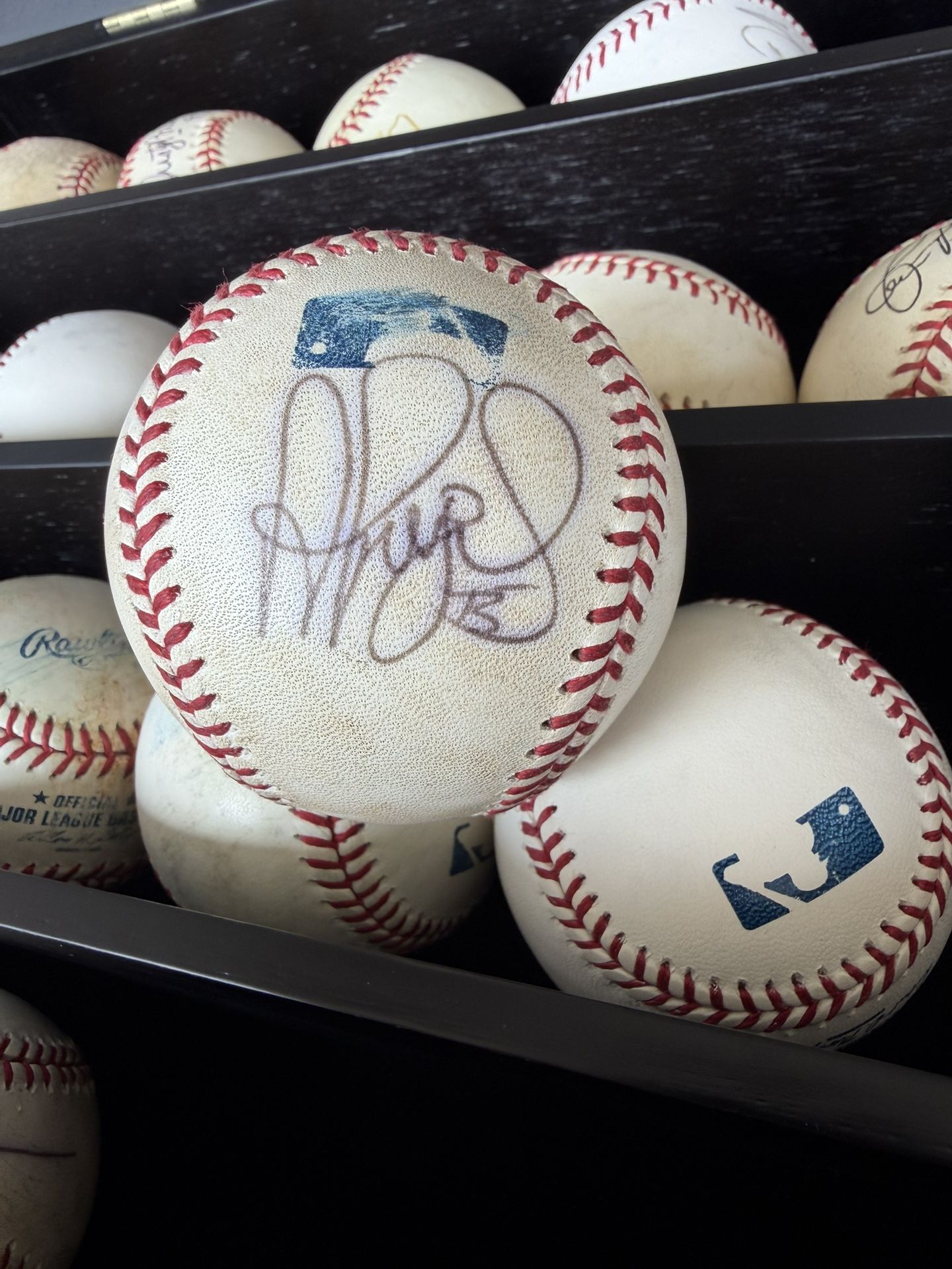 Mike Trout Albert Pujols Signed Baseball