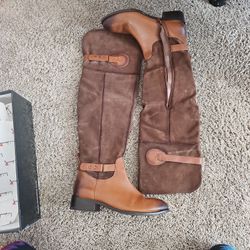 Luichiny Leather and Suede Knee High Boots Sz 10