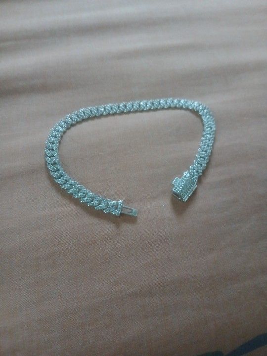 Gld White Gold Cuban Bracelet