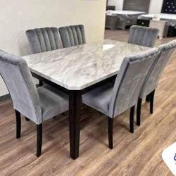 Dining Room Set Table and 6 Chairs Pascal 