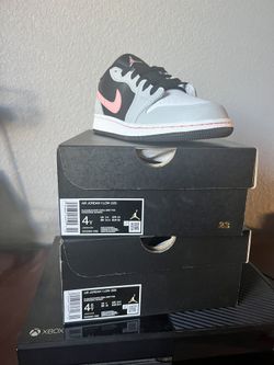 Air Jordan 1 Low Black Grey Pink 4y,4.5y GS