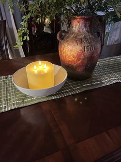 Decor bowl and battery operated candle