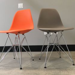 Designer Style Dining Room Side Chair with Chrome Wire Legs