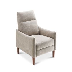 Arthur Recliner Chair, Taupe Stripe Jacquard