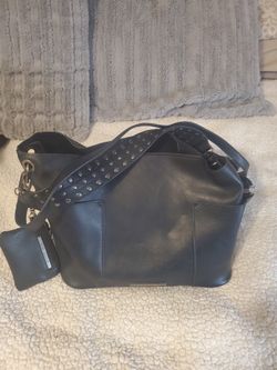 Steve Madden Studded Boho Biker Bag Black