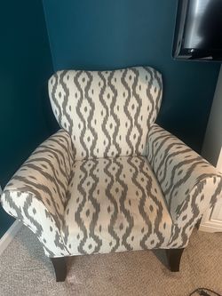 Upholstered Accent Chair Ikat Pattern
