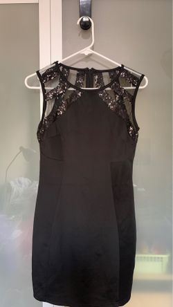 Black sequin open back dress