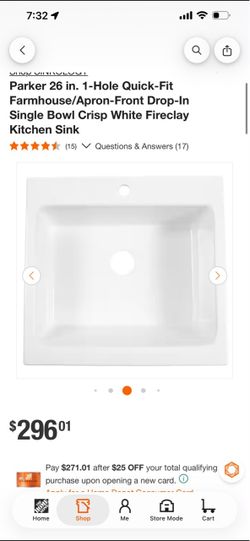 Parker 26 in. Farmhouse Fireclay Kitchen Sink