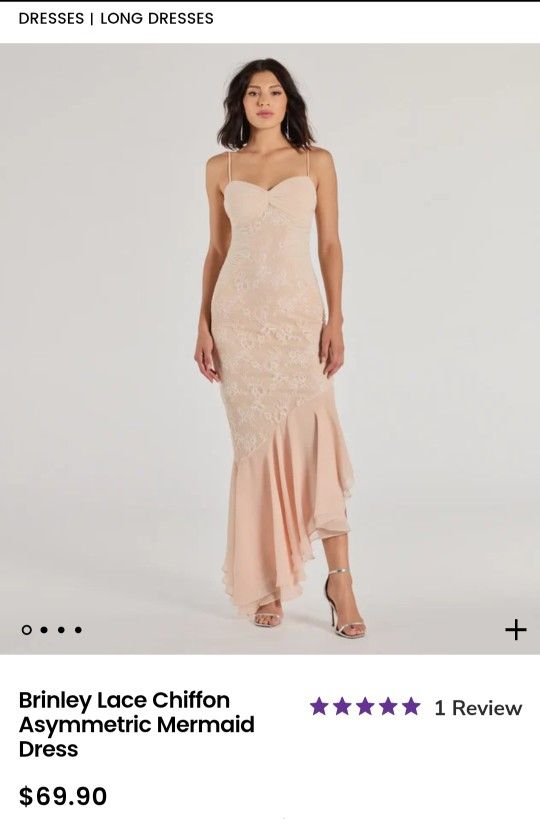 Windsor Lace Chiffon Asymmetric Mermaid Dress