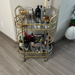 Portable Metal Bar Cart