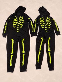 Halloween Couples Skeleton Onesies Women’s S & Men’s L