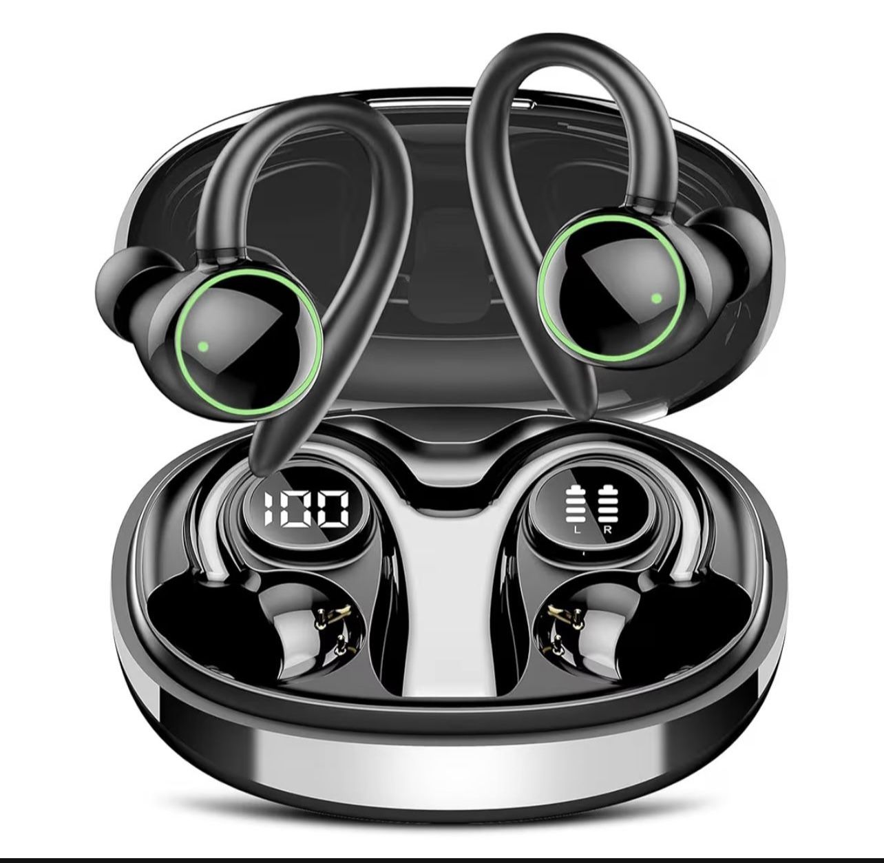 Wireless Earbuds, Bluetooth 5.4 Headphones Sport, Over Ear Buds With ENC Noise Cancelling Mic, 48H, Wireless Earphone With Earhooks, Stereo Deep Bass,