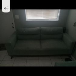 Mint Green Fabric Sofa And Chair