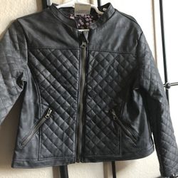 Girls Faux Leather Jacket Size 5T
