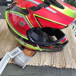 Frenzy MX1 DOT Certified Off Road Helmet Bright Graphics Visor Youth Sz M NEW w Tags